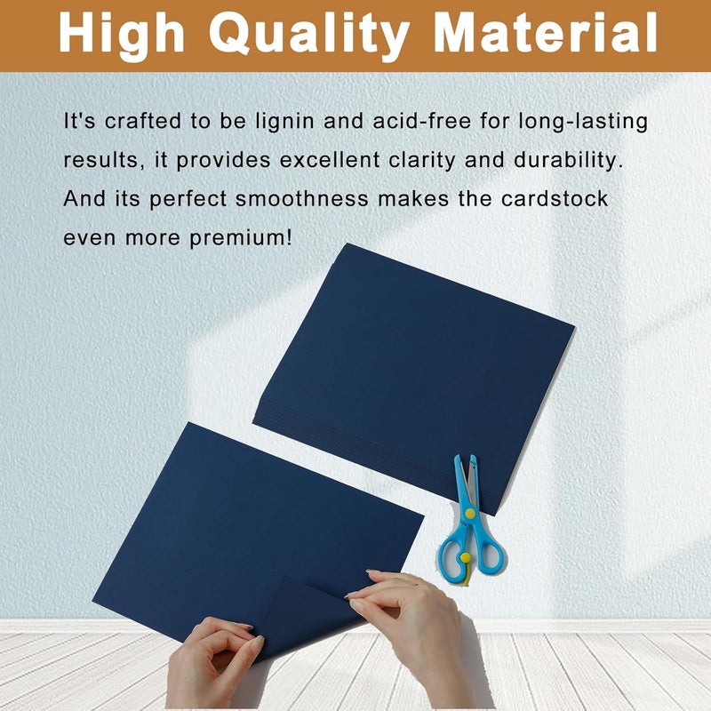 Silunkia 40 Sheets Navy Blue Cardstock 8.5 x 11 Scrapbook Paper, 75lb Heavyweight Blue Card Stock Printer Paper for DIY Card Making, Greeting Cards, School Crafts, Wedding Invitations, Thank You Cards - Image 4